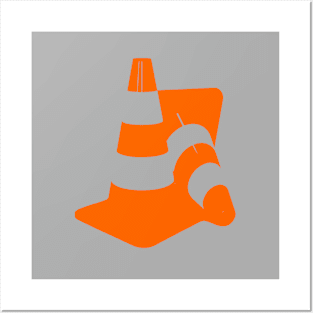 Traffic cones two safety pylons markers Posters and Art